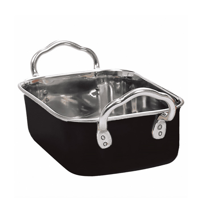 Serving Bucket Steel Black 14,5x9,5cm (6 Units)