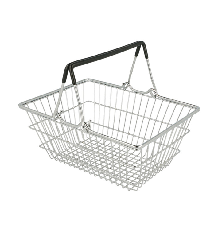 Serving Mini Shopping Basket Containers Steel 18,5x13,5x9cm (6 Units)