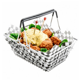 Serving Mini Shopping Basket Containers Steel 18,5x13,5x9cm (6 Units)