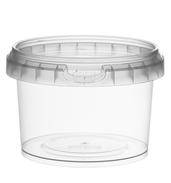 Plastic Deli Container with Plastic Lid PP Tamper-Evident 280 ml Ø9,5 (475 Units)