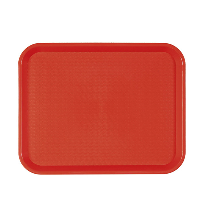 Plastic Tray Fast Food Red 27,5x35,5cm (24 Units)