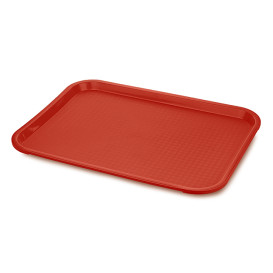 Plastic Tray Fast Food Red 35,5x45,3 cm (12 Units)