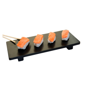 Bamboo Sushi Tray Black 30x11x2,5cm (1 Unit) 