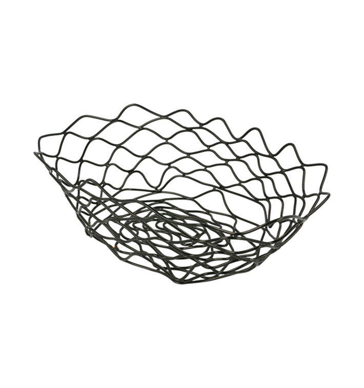 Basket Containers Steel Oval Shape Black 24x15,2x7cm (1 Unit) 