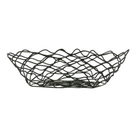 Basket Containers Steel Oval Shape Black 24x15,2x7cm (1 Unit) 