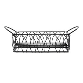 Basket Containers Steel Rectangular Shape Black 21x8x7cm (1 Unit) 