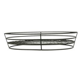 Basket Containers Steel Oval Shape Black 28x20,5x5,7cm (24 Units)