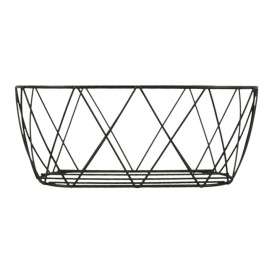 Basket Containers Steel Oval Shape Black 25,5x12,7x10,2cm (1 Unit) 