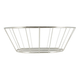 Basket Containers Steel Oval Shape Silver 21,6x14x7,6cm (24 Units)