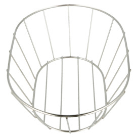 Basket Containers Steel Oval Shape Silver 21,6x14x7,6cm (24 Units)