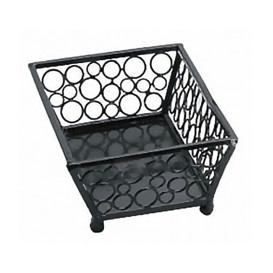 Basket Food Containers Steel Rectangular Shape Black 21x14x6,5cm (6 Units)