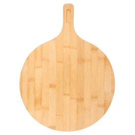 Bamboo Serving Platter with Handle Round shape Ø35x2,5cm (1 Unit) 