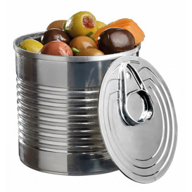 Tasting Plastic Tin Can PS Silver 110ml Ø6,1x6cm (25 Units) 