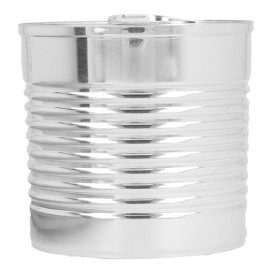 Tasting Plastic Tin Can PS Silver 220ml Ø7,4x7,3cm (100 Units)