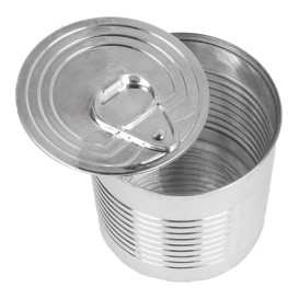 Tasting Plastic Tin Can PS Silver 220ml Ø7,4x7,3cm (100 Units)