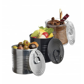 Tasting Plastic Tin Can PS Silver 220ml Ø7,4x7,3cm (100 Units)