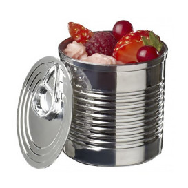 Tasting Plastic Tin Can PS Silver 220ml Ø7,4x7,3cm (100 Units)