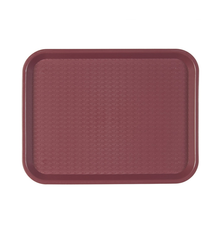 Plastic Tray Fast Food Burgundy 35,5x45,3cm (1 Unit) 