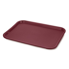 Plastic Tray Fast Food Burgundy 35,5x45,3cm (1 Unit) 