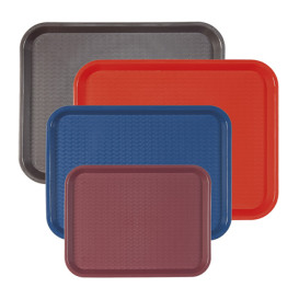 Plastic Tray Fast Food Burgundy 35,5x45,3cm (1 Unit) 