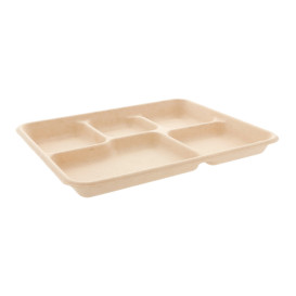 Sugarcane Tray 5C Natural 26,5x215x2cm (50 Units) 