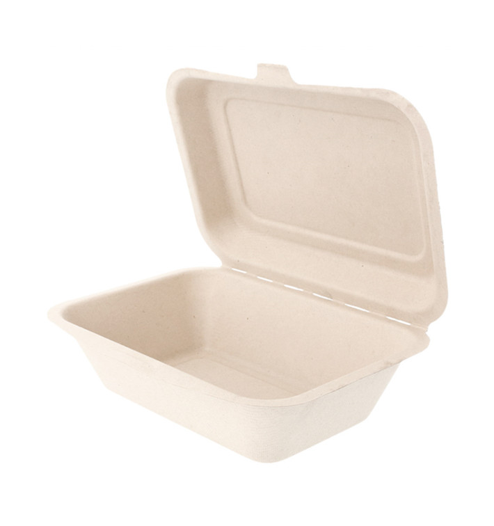 Sugarcane Hinged Container "Menu Box" 13,6x18,2x6,4cm (50 Units) 