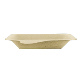 Sugarcane Plate with Handle Natural 11x11 cm (50 Units)