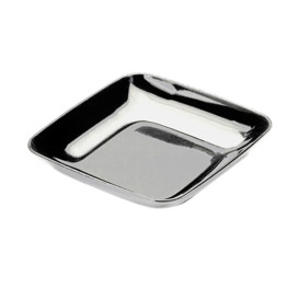 Plastic Tasting Plate PS Silver 6x6x1 cm 