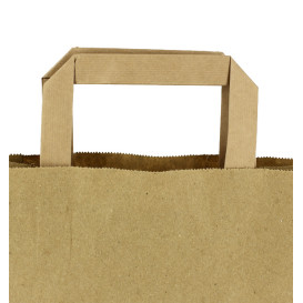 Flat Handle Kraft Paper Bags 80g/m² 26+14x29cm (50 Units)