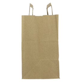 Flat Handle Kraft Paper Bags 80g/m² 28+17x29cm (250 Units)