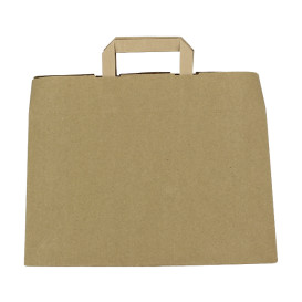 Flat Handle Kraft Paper Bags 80g/m² 32+21x26cm (50 Units)