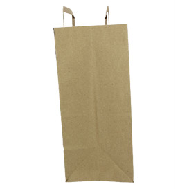 Flat Handle Kraft Paper Bags 80g/m² 32+16x35cm (50 Units)