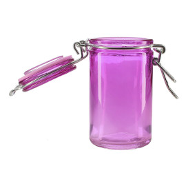 Glass Storage Jar Airtight Lilac 70ml Ø4,5x8cm (8 Units) 