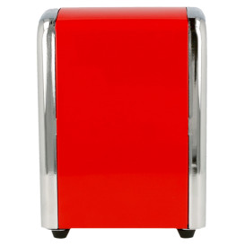 Napkin Steel Dispenser "Miniservis" Red 10,5x9,7x14cm (12 Units)