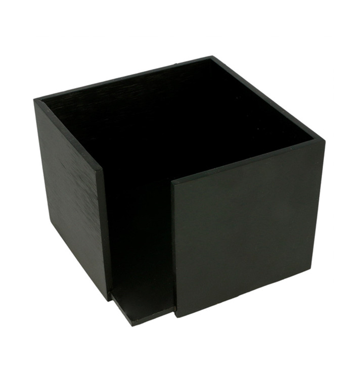 Bamboo Napkin Holder Black 13,5x13,5x10cm (12 Units)