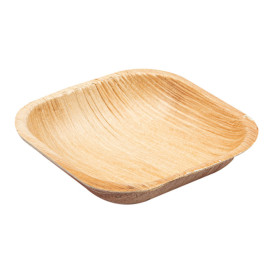 Palm Leaf Mini Plate Square Shape 10x10x2,5cm (25 Units) 