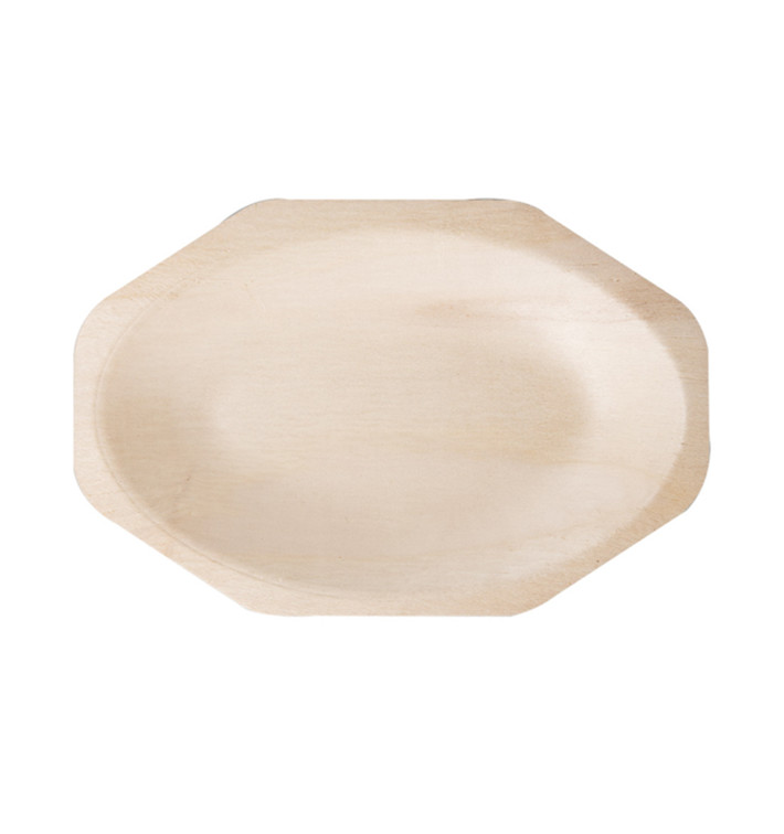 Wooden Tray Octogonal Shape 20x13x2,5 cm (50 Units) 