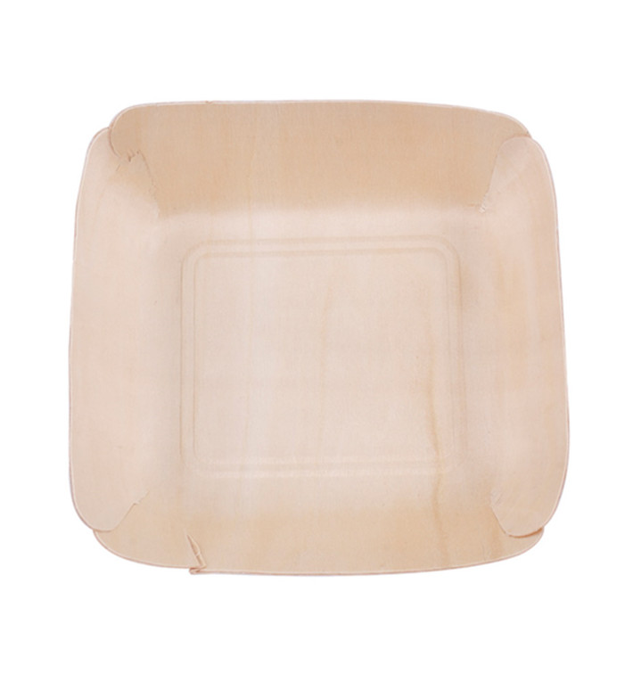 Wooden Plate Rectangular 13x12x3 cm (50 Units) 