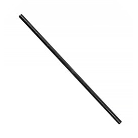 Paper Straw Straight Black Wrapped With a White Sleeve Ø0,6cm 21cm (250 Units)