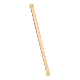 Paper Straw Straight Nature Wrapped With a Kraft Sleeve Ø0,6cm 21cm (250 Units)