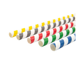 Paper Straw Straight Assorted "Ice Drink" Ø1cm (50 Units) 21cm (50 Units) 