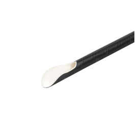 Paper Spoon Straw Straight Black Ø0,8cm 21cm (5000 Units)