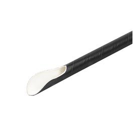 Paper Straw Straight Spoon Black Wrapped White Sleeve Ø0,8cm 21cm (1000 Units)