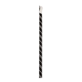 Paper Straw Straight Spoon Black Wrapped White Sleeve Ø0,8cm 21cm (100 Units) 