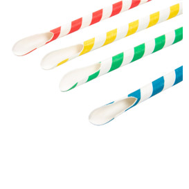 Paper Straw Straight Spoon Assorted Ø0,8cm 21cm (5000 Units)