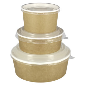 Paper Soup Bowl with Lid Kraft PP 19 Oz/550ml (50 Units) 