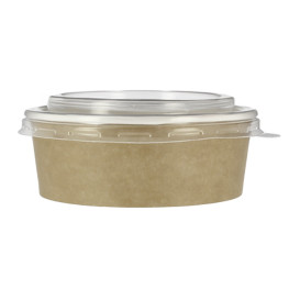 Paper Soup Bowl with Lid Kraft PP 19 Oz/550ml (250 Units)