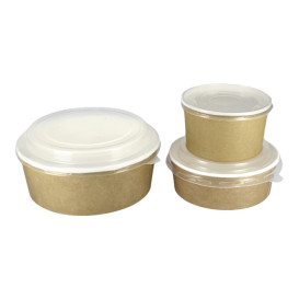 Paper Soup Bowl with Lid Kraft PP 38 Oz/1120ml (25 Units)