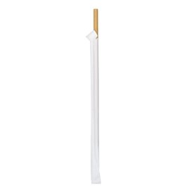 Paper Straw Straight Nature Wrapped With a Sleeve Ø8mm 20cm (3.000 Units)