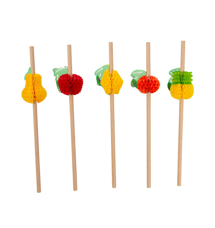 Paper Straw Straight Fruits Ø0,6cm 23cm (2.400 Units)